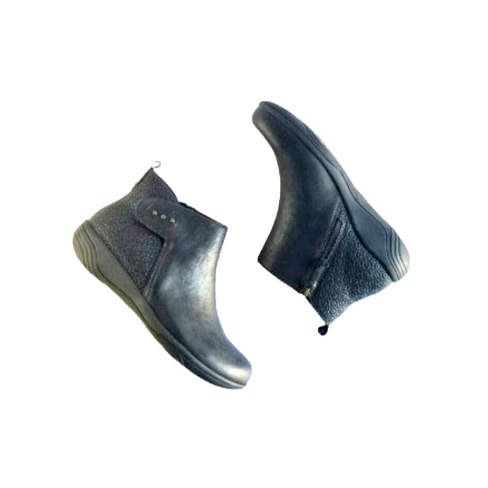 HALSA Women's Althea Booties Black Leather Sz 9.5 Ankle Boots Comfort - Picture 4 of 16